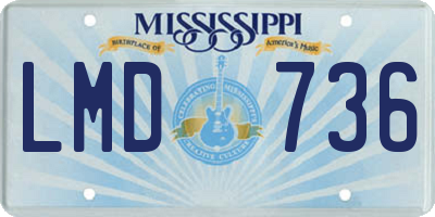 MS license plate LMD736