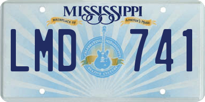 MS license plate LMD741