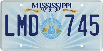 MS license plate LMD745