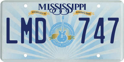 MS license plate LMD747