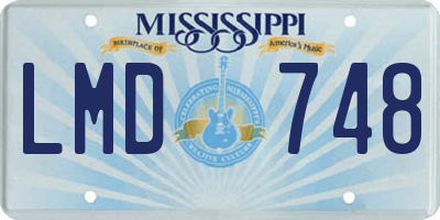 MS license plate LMD748