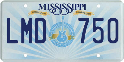 MS license plate LMD750