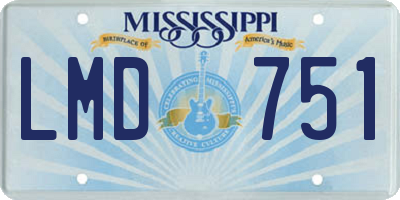 MS license plate LMD751