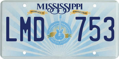 MS license plate LMD753