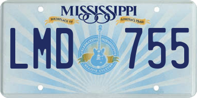 MS license plate LMD755