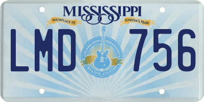 MS license plate LMD756