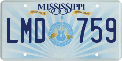 MS license plate LMD759