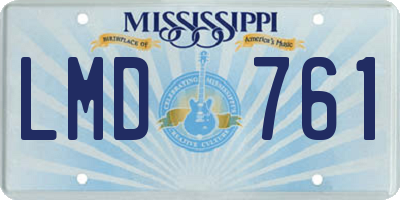 MS license plate LMD761