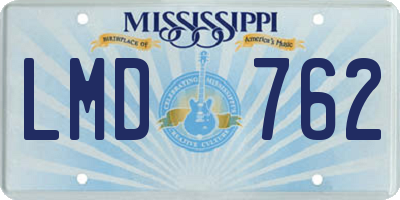 MS license plate LMD762