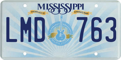 MS license plate LMD763
