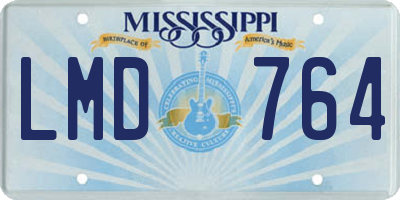 MS license plate LMD764