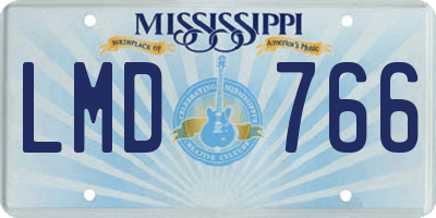 MS license plate LMD766
