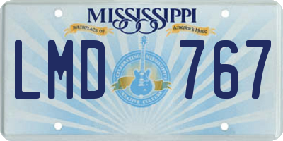 MS license plate LMD767