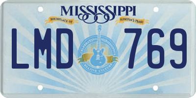 MS license plate LMD769