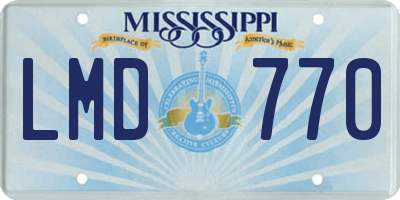 MS license plate LMD770