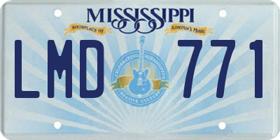 MS license plate LMD771
