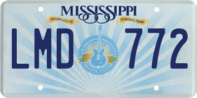 MS license plate LMD772