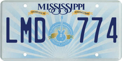 MS license plate LMD774