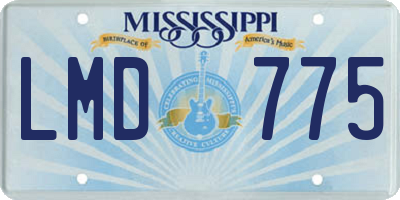 MS license plate LMD775