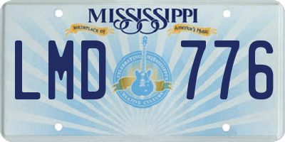 MS license plate LMD776
