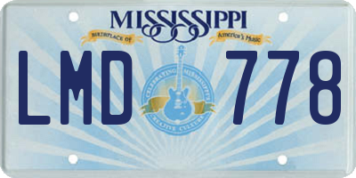 MS license plate LMD778