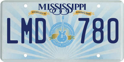 MS license plate LMD780