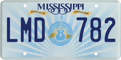 MS license plate LMD782