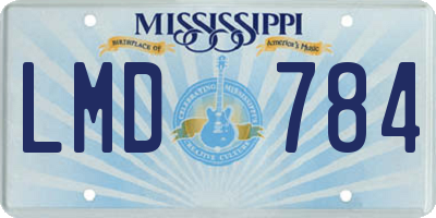 MS license plate LMD784