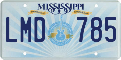 MS license plate LMD785