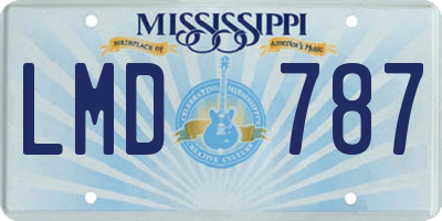 MS license plate LMD787
