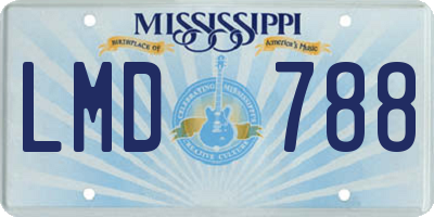 MS license plate LMD788