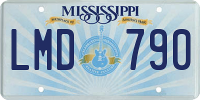 MS license plate LMD790