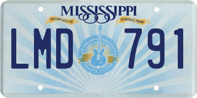 MS license plate LMD791