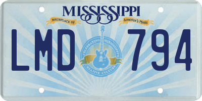 MS license plate LMD794