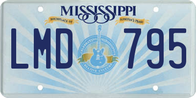 MS license plate LMD795