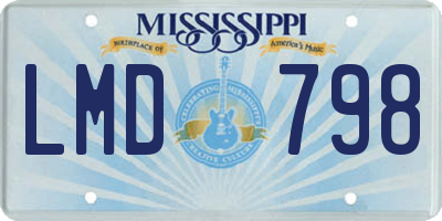 MS license plate LMD798
