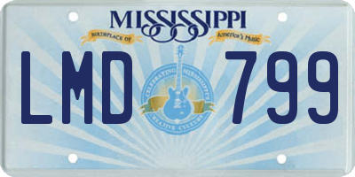 MS license plate LMD799