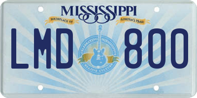MS license plate LMD800
