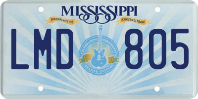 MS license plate LMD805