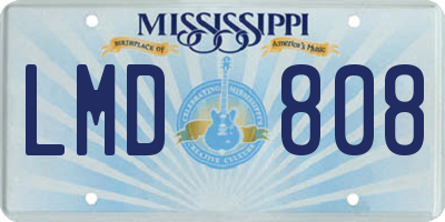 MS license plate LMD808