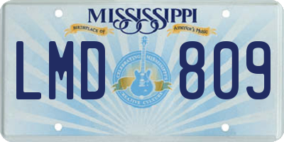 MS license plate LMD809
