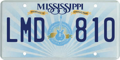 MS license plate LMD810