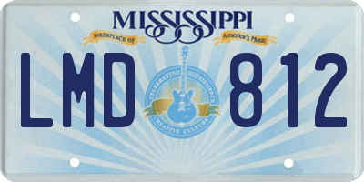 MS license plate LMD812