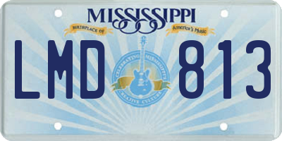 MS license plate LMD813
