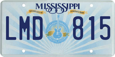 MS license plate LMD815