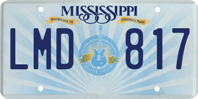 MS license plate LMD817