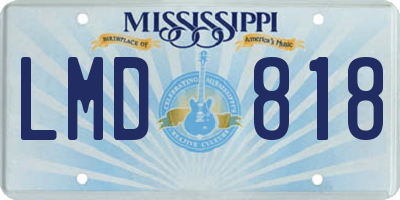 MS license plate LMD818