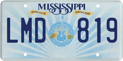 MS license plate LMD819