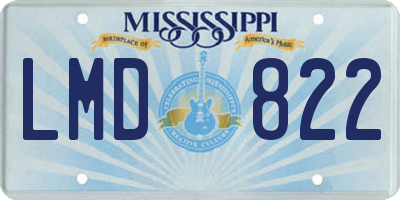 MS license plate LMD822