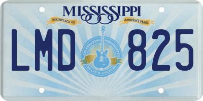 MS license plate LMD825